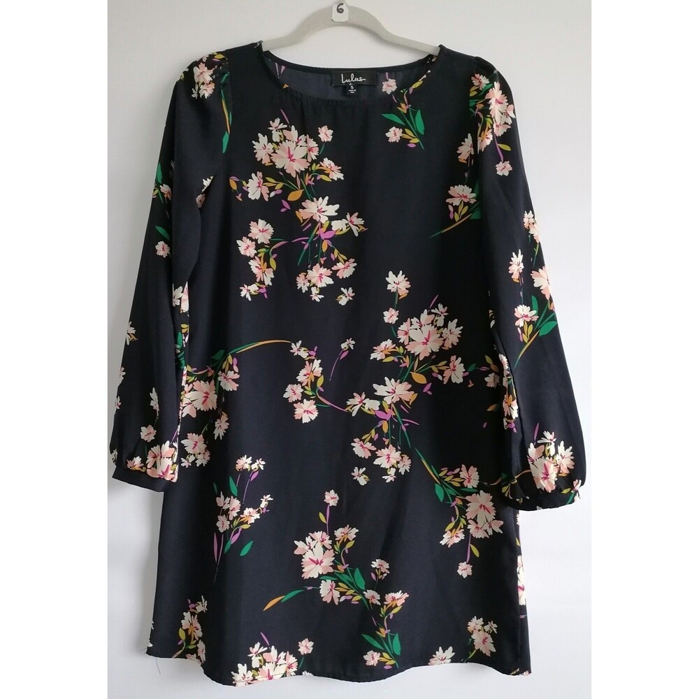 Lulus Women's Navy Blue Floral Shift/Tunic Dress Size Small